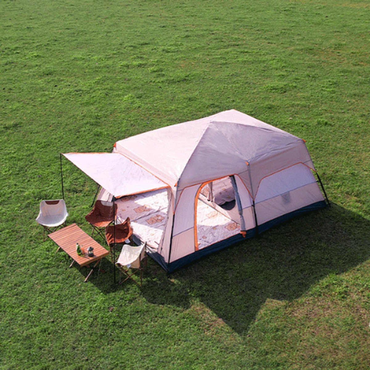 Grote Familietent 8 Personen – Luxe Tunnel Tent met 2 Slaapkamers & Woonruimte – Waterdichte Camping Tent voor Familie & Outdoor Kamperen – foto 8