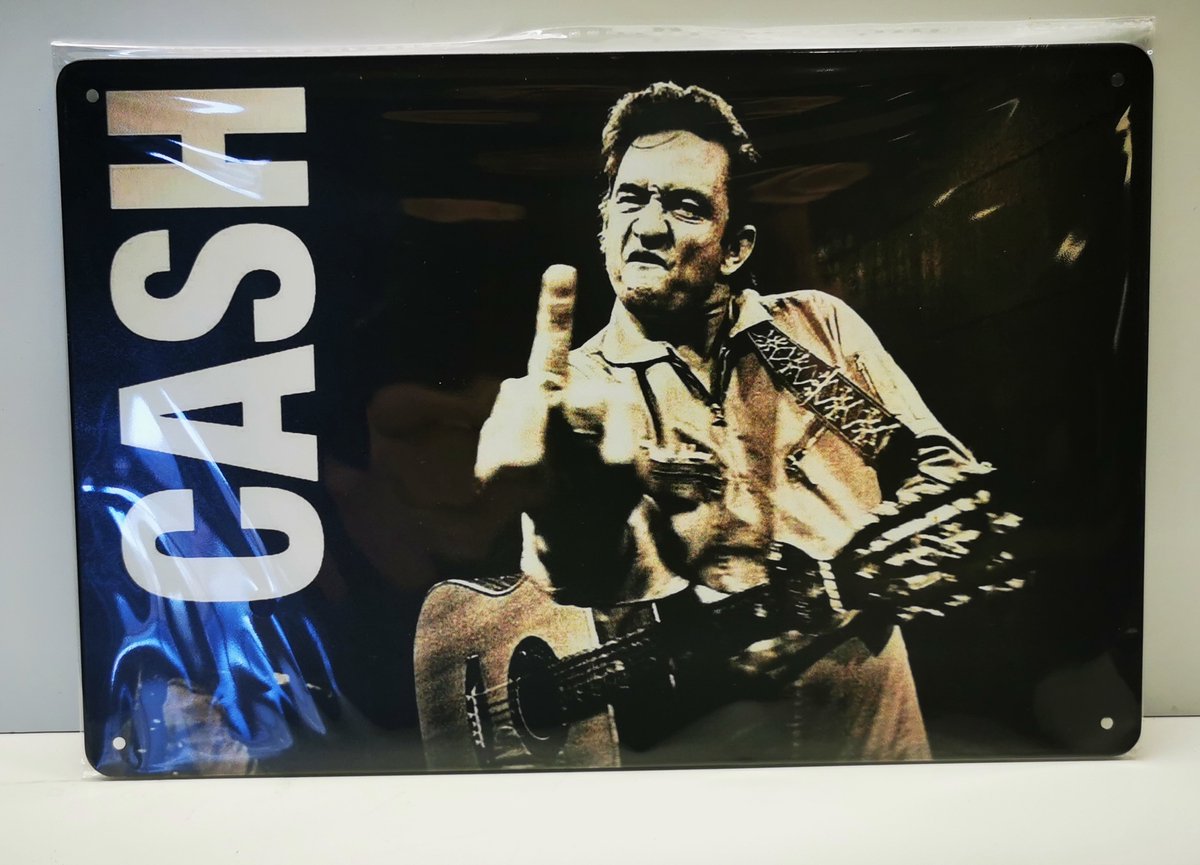 Metalen wandbord - Johnny Cash - Mancave - Wand Decoratie - Metal sign - Mancave decoratie - Decoratie - Metalen borden - Tekst borden - Metalen bord