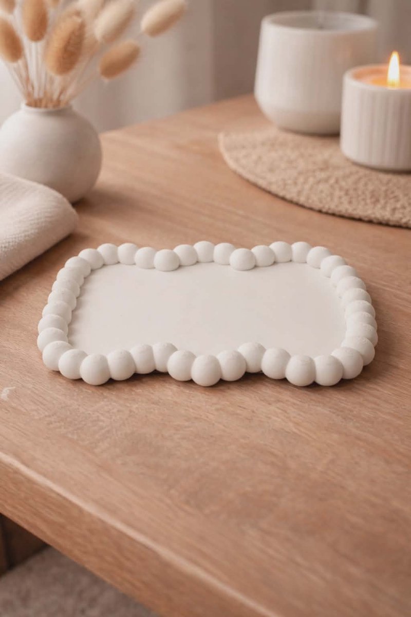 Modern Bubbel Plateau - 3D Decoratie - Creme - Bubbel - Dienblad - 3d - 3d geprint - PLA - Rona Design
