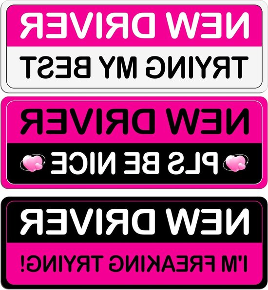 Magneet Sticker Rond Rood Set van 3 magneet auto stickers - roze/rood ...