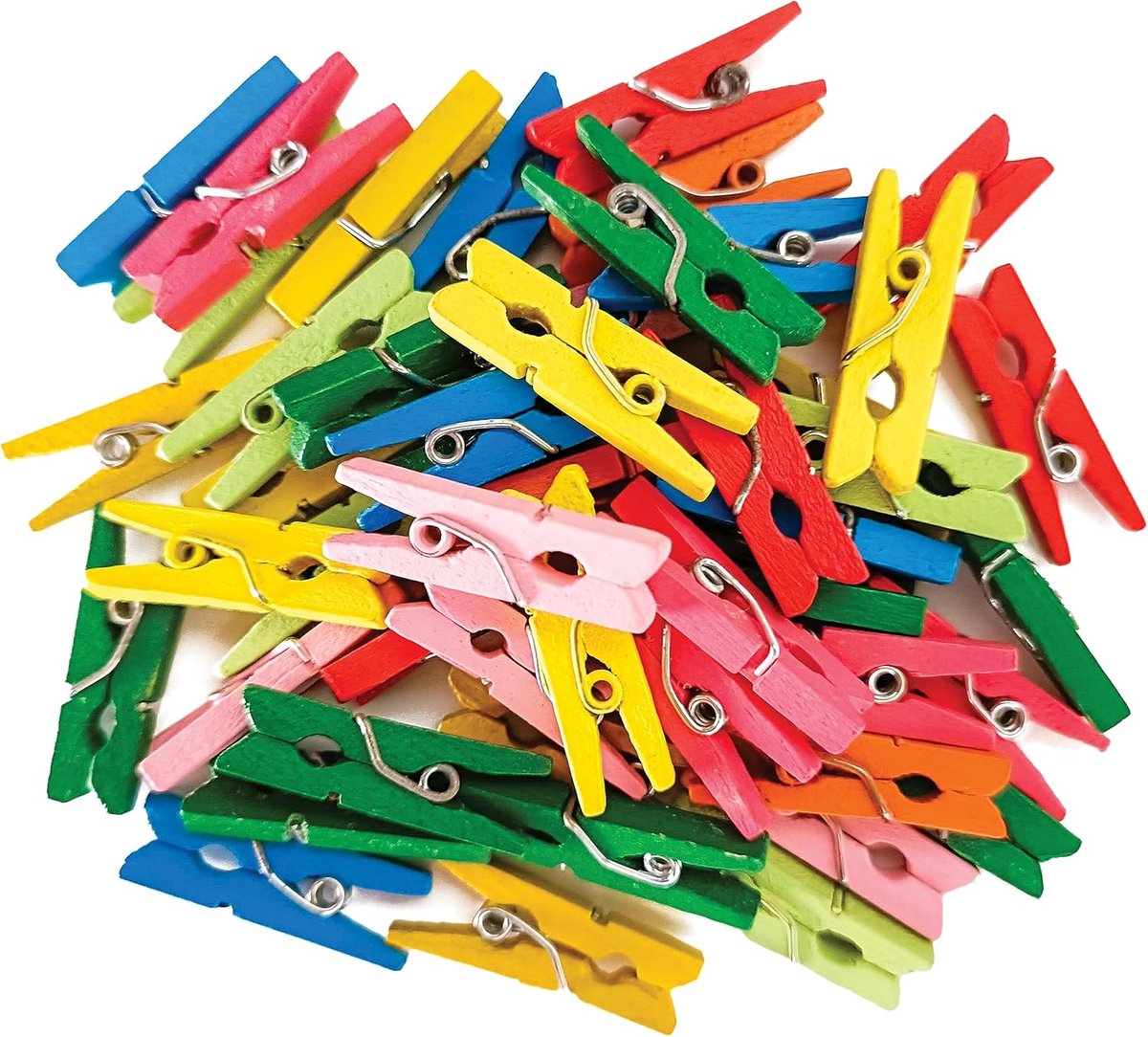 150 mini houten wasknijpers (3,5 cm per stuk), gekleurde wasknijpers, natuurlijk hout, fotoknijpers, knutselknijpers, betrouwbare kwaliteit, verfijnd en stijlvol.