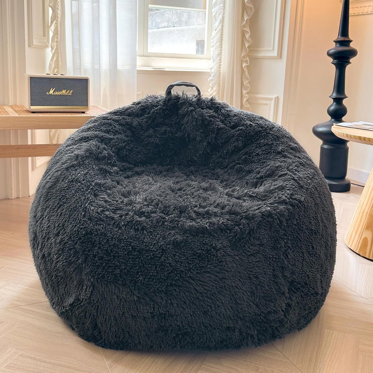 Zitzak Relaxstoel 80 x 90 x 50 cm – Eco-vulling, Comfortabele Bean Bag voor Volwassenen, Draagbaar, Wasbare Hoes – Pauwhome Donkergrijs – Pauwhome