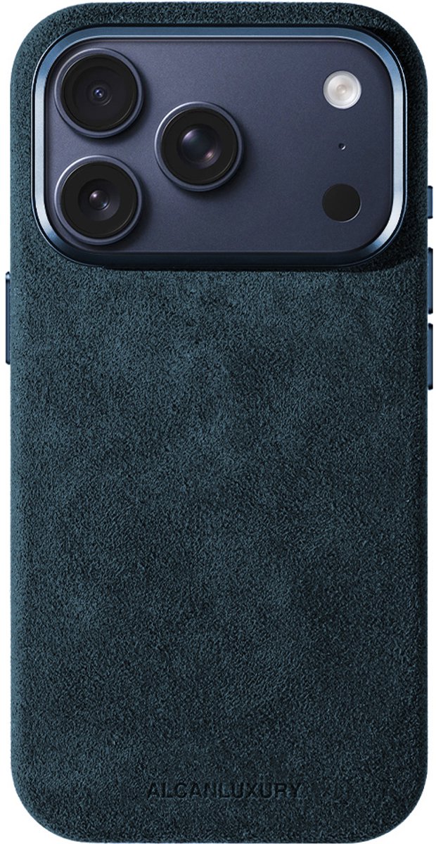 Alcanluxury Alcantara telefoonhoesje geschikt voor Apple iPhone 17 Pro Max - Navy Blue