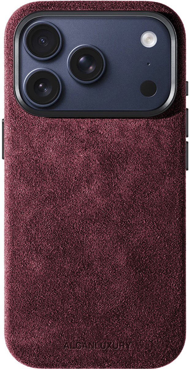 Alcanluxury Alcantara telefoonhoesje geschikt voor Apple iPhone 17 Pro Max - Wine Red