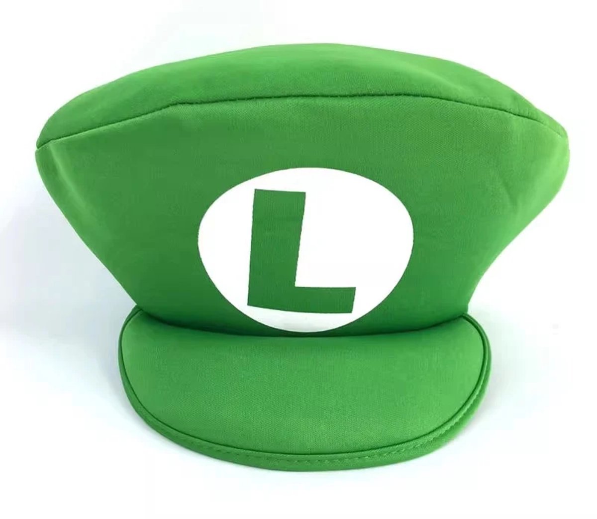 Groene loodgieters hoed met de L + plaksnor