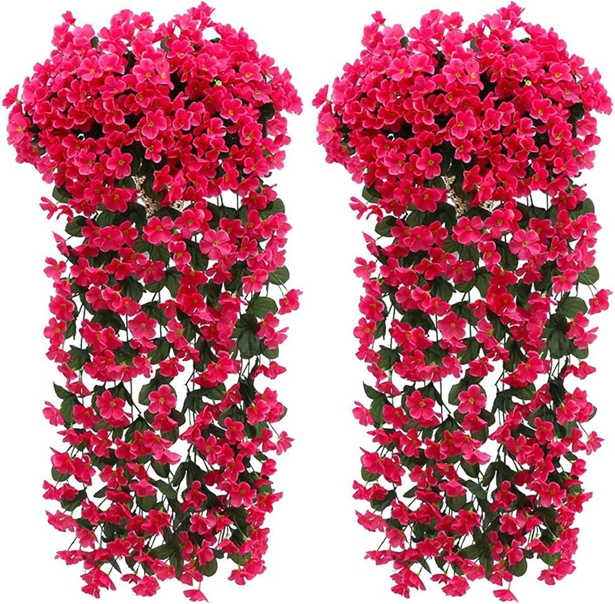 Famanu Kunstmatige Blauweregen Wijnstok Hangende Slinger Zijdebloemen - Kunstbloem Wijnstok opknoping kunstmatige Planten voor Wanddecoratie - Tuin Huis Buitendecoratie Feestdecoratie Red
