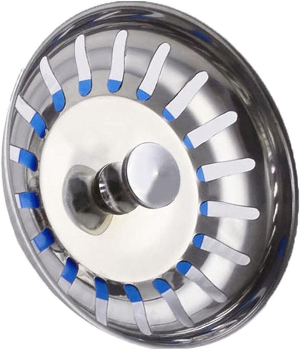 Spoelbak Zeef Plug - 80 mm Diameter - Roestvrijstalen Afvoer Plug voor Keuken en Badkamer