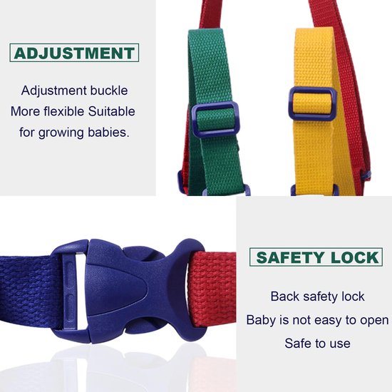 Child Safety Belt for Walking, 2-in-1 Adjustable Baby Harness, Learning Harness for Babies and Children, Anti-Loss Wristband (1 Pack) van Merkloos — afbeelding 4