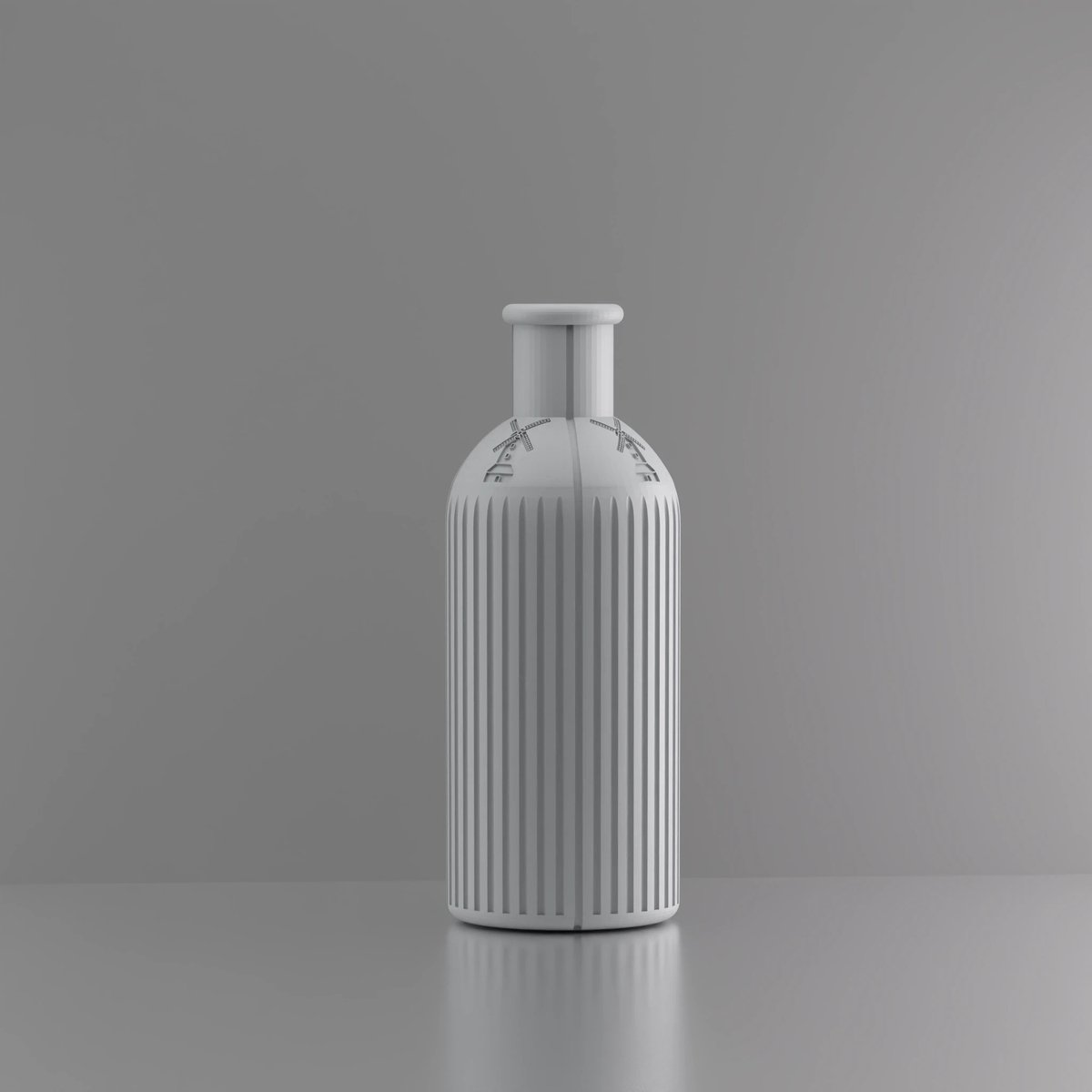 3d-gezellig Provence met molen - Vaas - Waterdicht - Grijs - Maat 25 cm - Kunststof - Modern - Bloemenvaas - 100% gerecycled PLA (bioplastic)