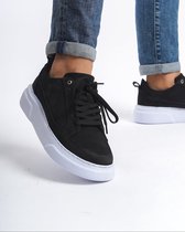 Baskets pour femmes Homme Orlando Cuir Nubuck Zwart - Oscar&Djayds - Zwart - Cuir Véritable - Baskets pour femmes - Chaussures pour femmes - OD 330 - Pointure 43
