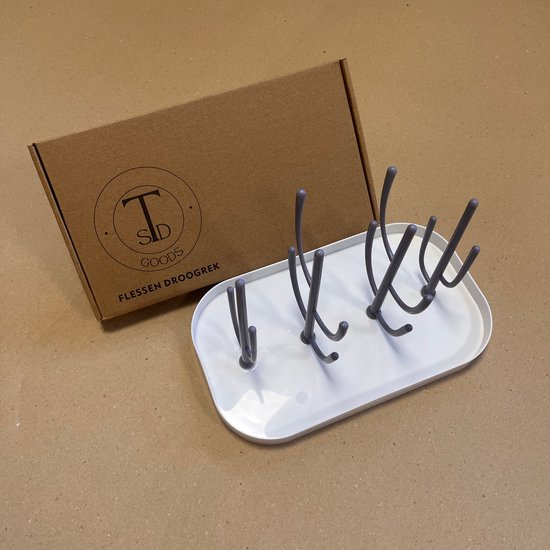 TSD goods - Flessen Droogrek - Flessenrek Baby - Droogrek Voor Baby Flessen - Baby Voeding - Basic Grijs van Merkloos — afbeelding 5