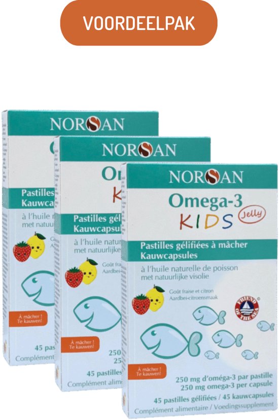 NORSAN | OMEGA-3 KIDS JELLY | VOORDEELPAK | 3 DOZEN X 45 KAUWCAPSULES