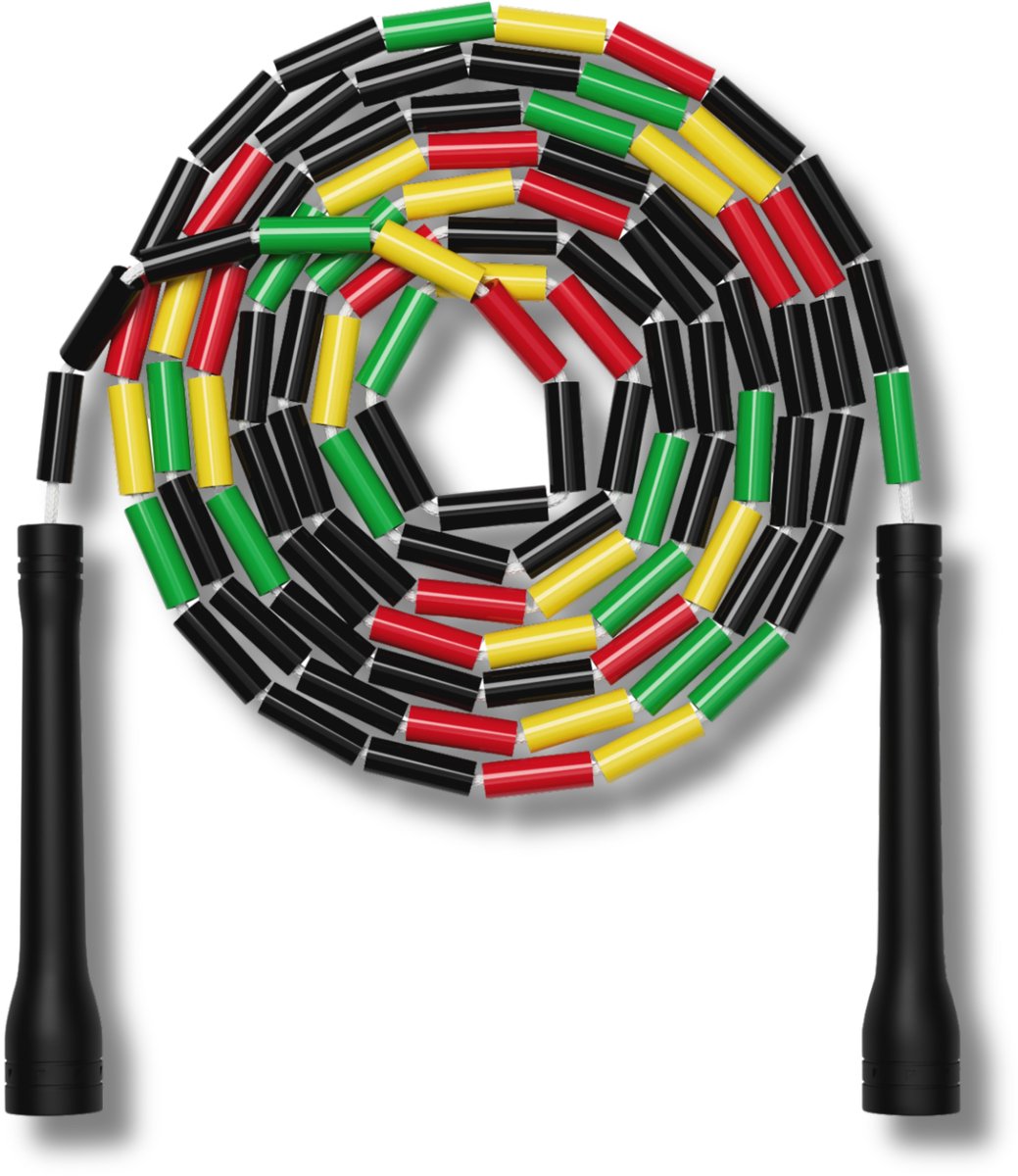Elevate Rope Professioneel Beaded Springtouw - Verstelbare Jump Rope - Touwtje Springen voor Volwassenen en kinderen - Beaded rope - Conditie & Trucs - Binnen & Buiten Skipping Rope - Fitness Springtouwen
