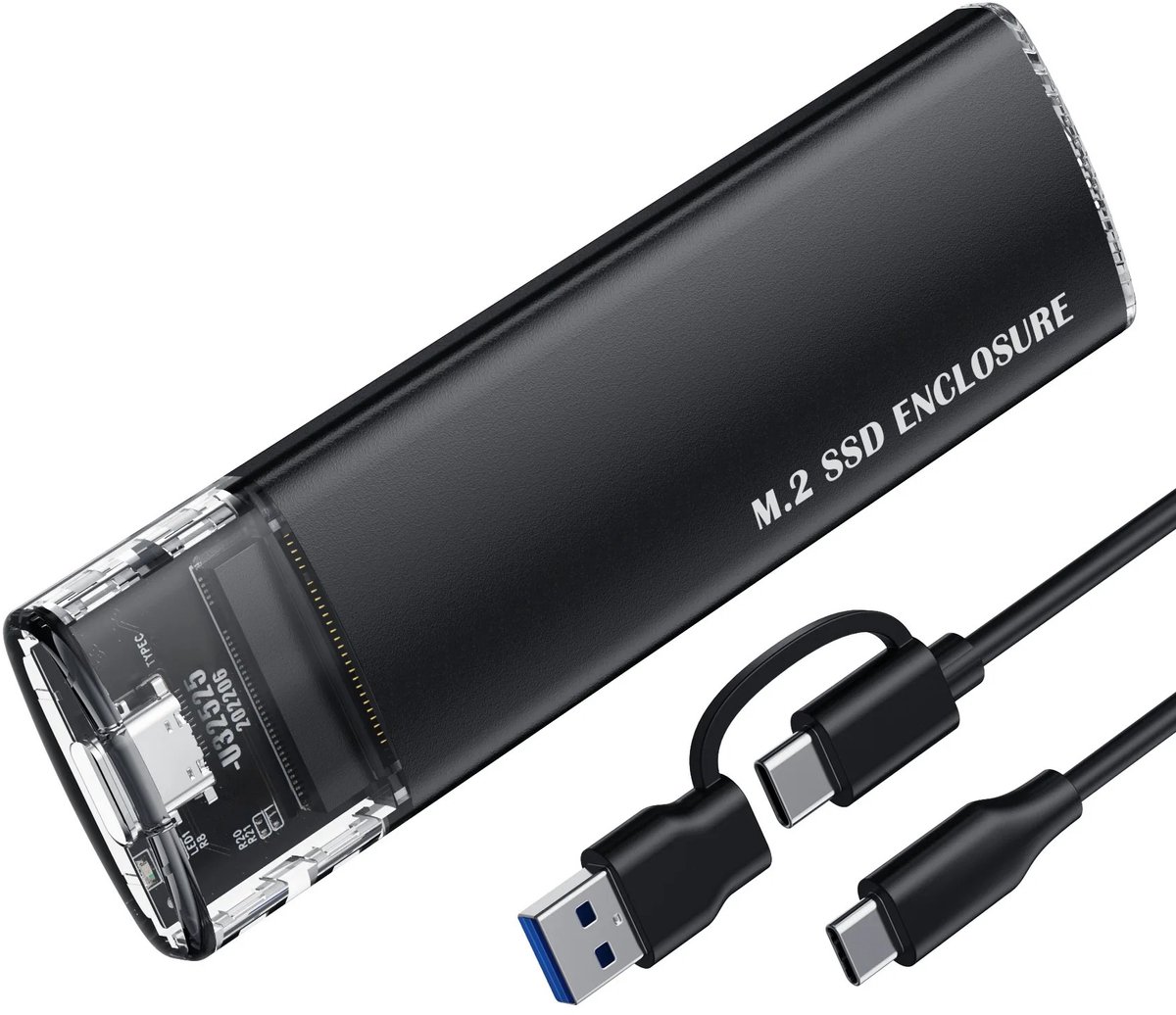 WiseGoods Premium M.2 SSD Behuizing USB C - NVMe En NGFF 10Gbps Externe Aluminium Behuizing - Externe SATA - Hard Drive - Zwart