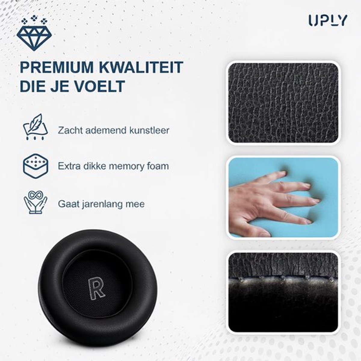 Set Oorkussens voor Bose Koptelefoon - QuietComfort Ultra Oorkussen - QuietComfort Ultra - Kunstleer met Traagschuim thumbnail 5
