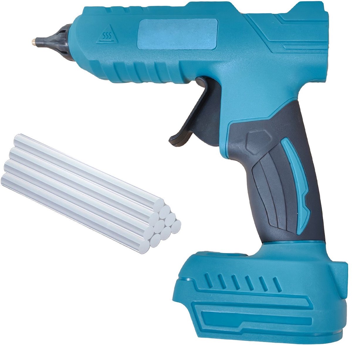 Draadloos 100 Watt heteluchtlijmpistool met hoge temperatuur en mini-formaat precisietip voor knutselen, doe-het-zelfprojecten en reparaties, met fijne spuitmond.