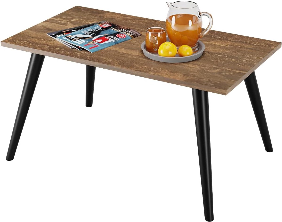 BOGATECO Scandinavische Salontafel 90 x 50 x 47 cm - Banktafel met Beukenhouten Poten - Moderne Woonkamertafel - Keuze uit 7 Kleuren