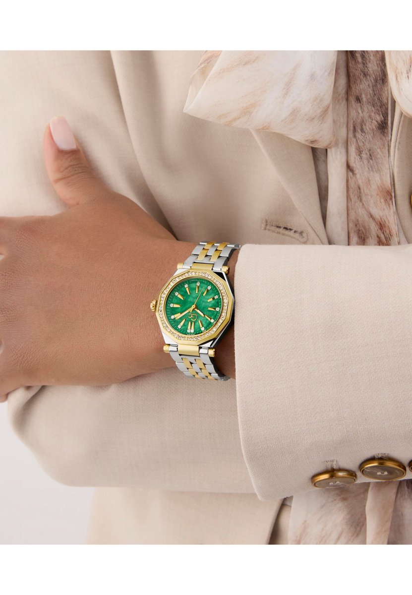 Gc Gc Gleam Quartz Analoog Horloge Zilver En Geel Goud Case: 100% Stainless Steel | Armband: 100% Stainless Steel 32 mm Z55001L7, Z55003L9