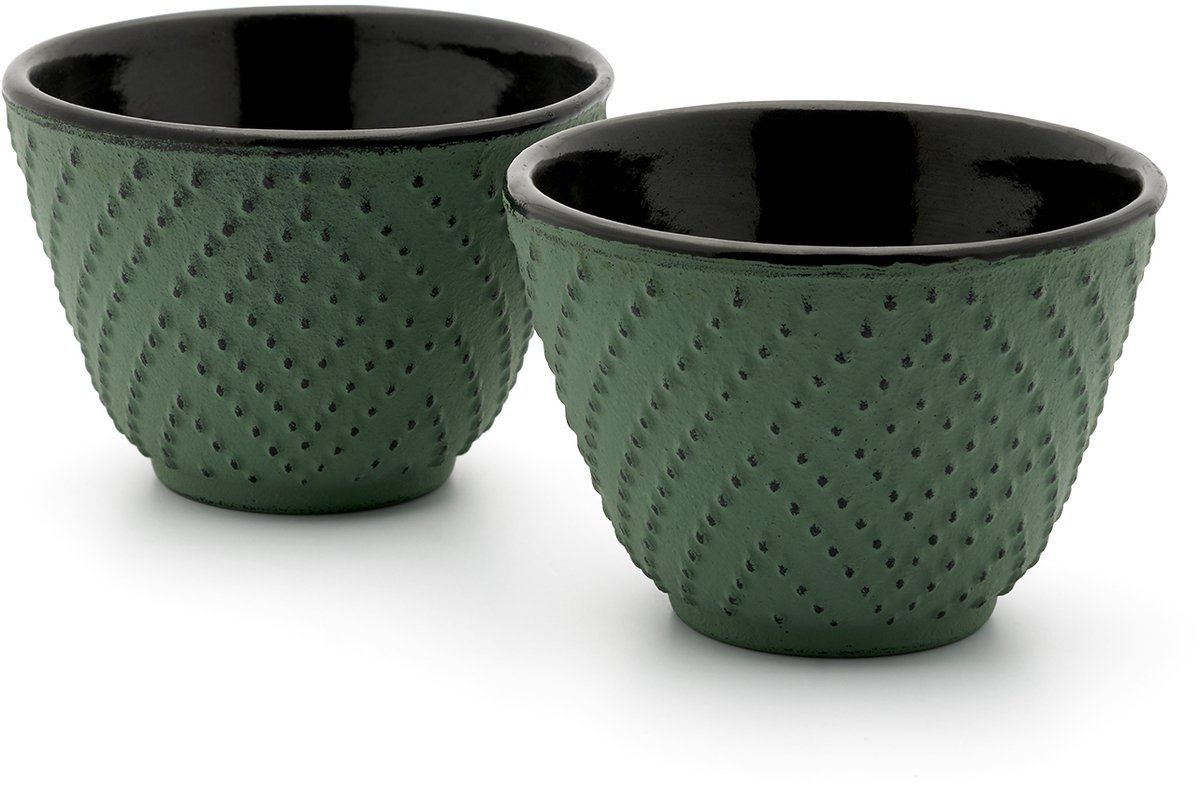 Bredemeijer - Kopjes Yuka gietijzer groen - theemok set van 2