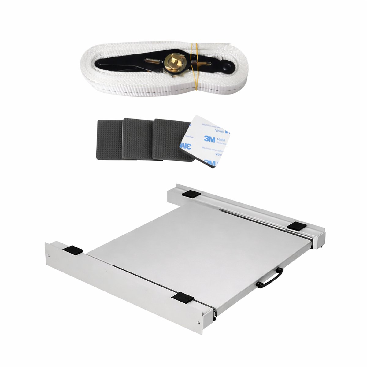 Vonia Tussenstuk Wasmachine Droger - Stapelkit Wasmachine Droger - Universeel - Uitschuifbare werkblad - Wit — afbeelding 4