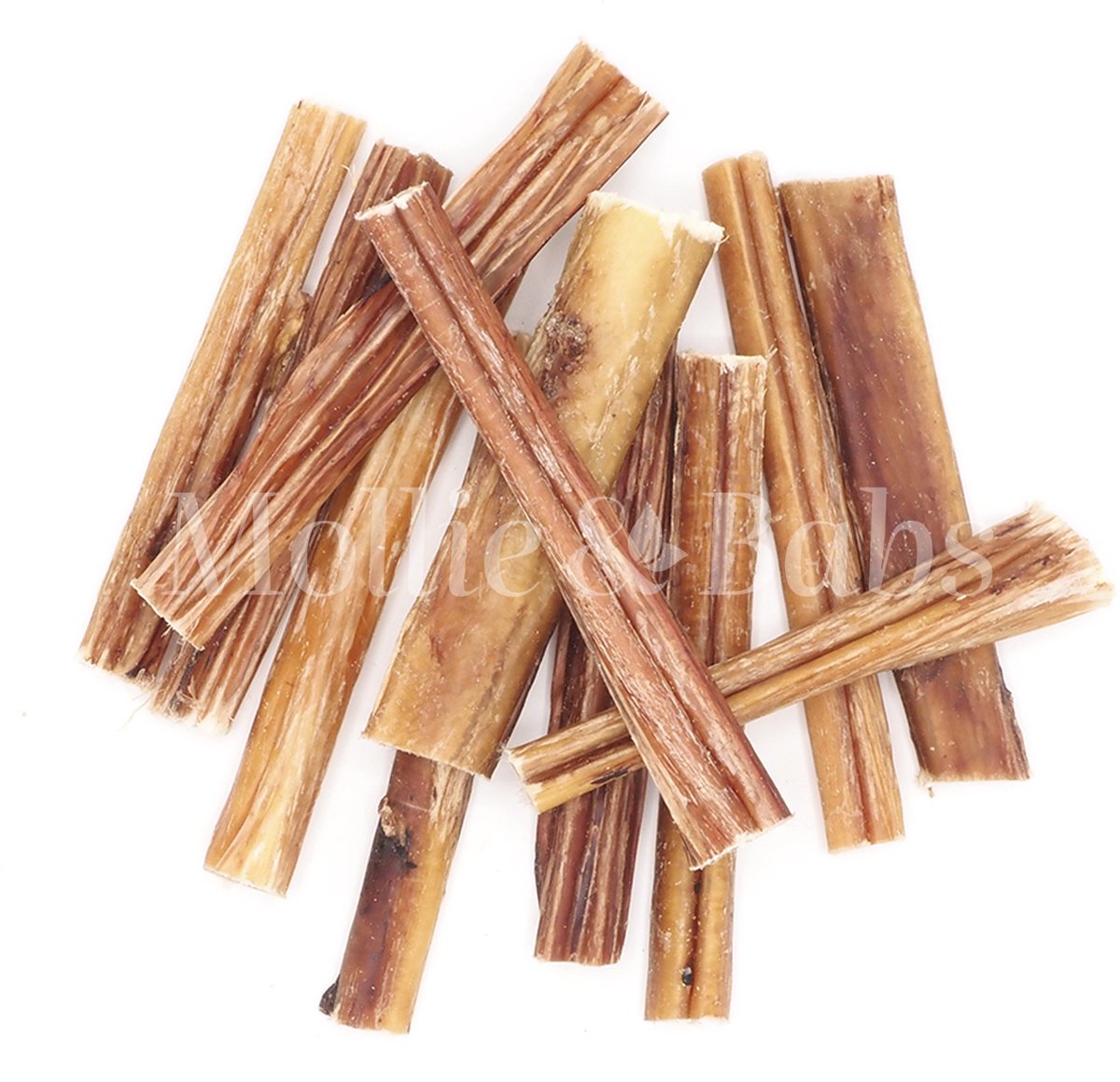 Mollie & Babs - Bullepees - Beste Kwaliteit - Ambachtelijk Gedroogd - Stinkt Niet - Hondensnacks - Kauwsnacks - Rund - 100% Natuurlijk - 300 gram (10-12 stuks)