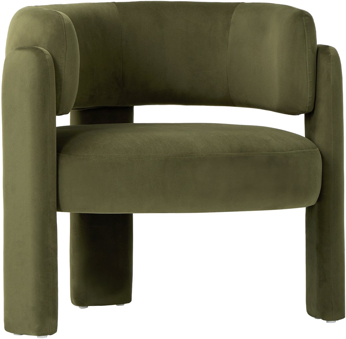 COLAMY Gestoffeerde fauteuil - Accentstoel - Moderne loungestoel - Gewatteerde rugleuning - Zachte fluwelen woonkamerstoel - Groen