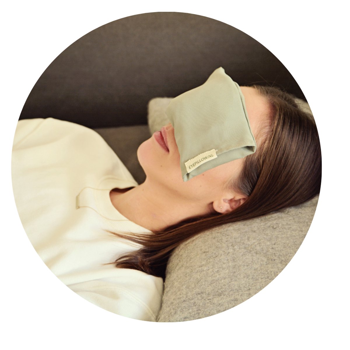 Eyepillow green cotton. Bergkristal & Lavendel