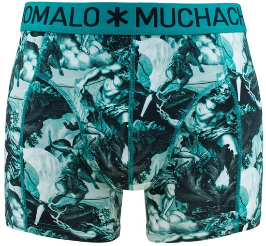 Boxershort met druk van klassieke beelden in groen en wit. Elastische tailleband met logo.