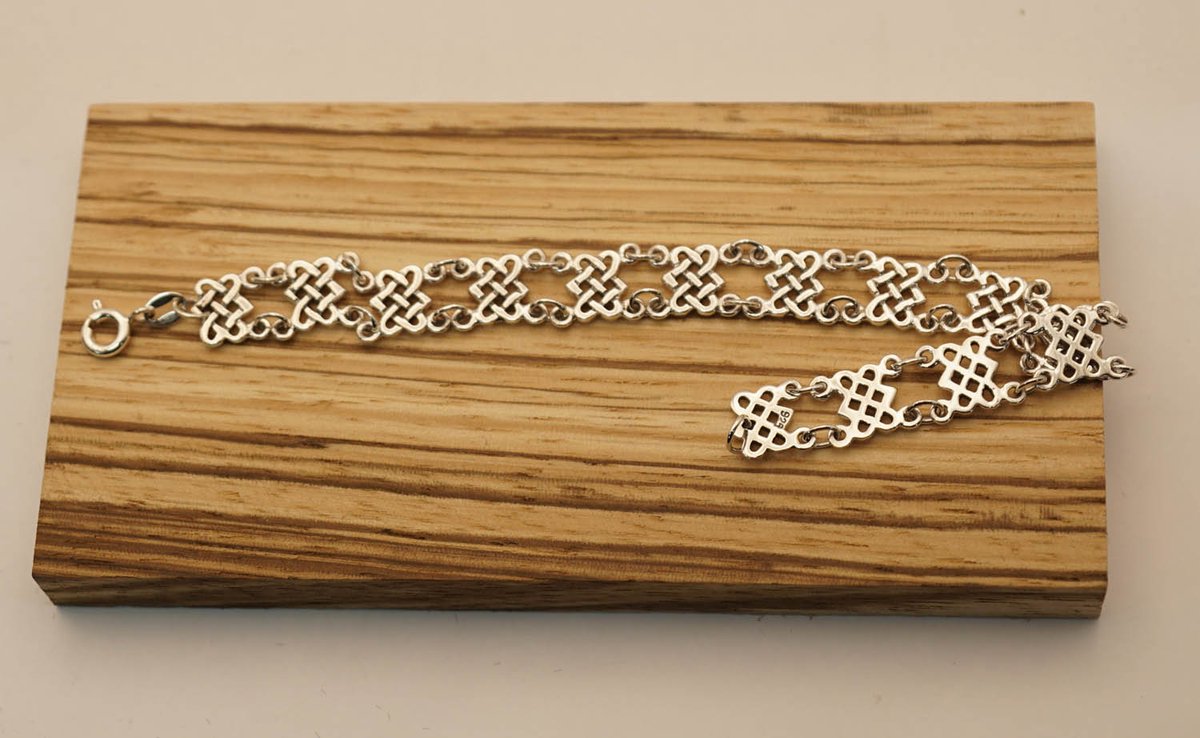 Zilveren schakelarmband vierkant oneindige knoop - sterling zilveren keltische armband met eeuwige knoop de schakel in de vorm vierkant - celtic armband knoop gemaakte van925 zilver - vrouwelijke keltische armbanden