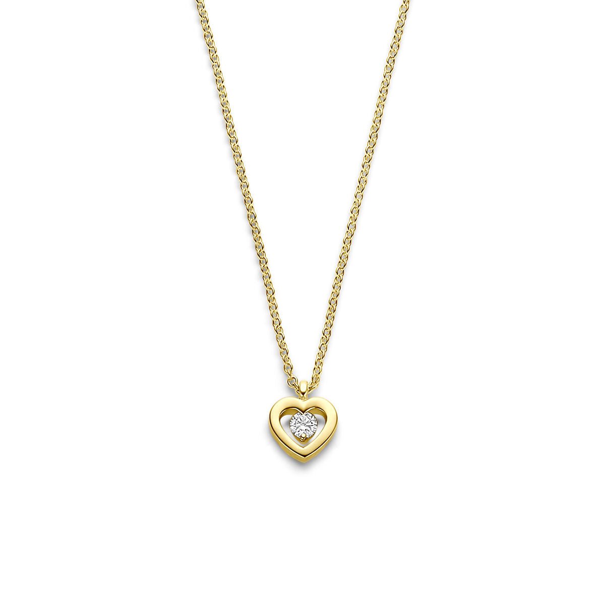 Collier hartje diamant 0.05ct h si 41 - 42,5 - 43,5 cm