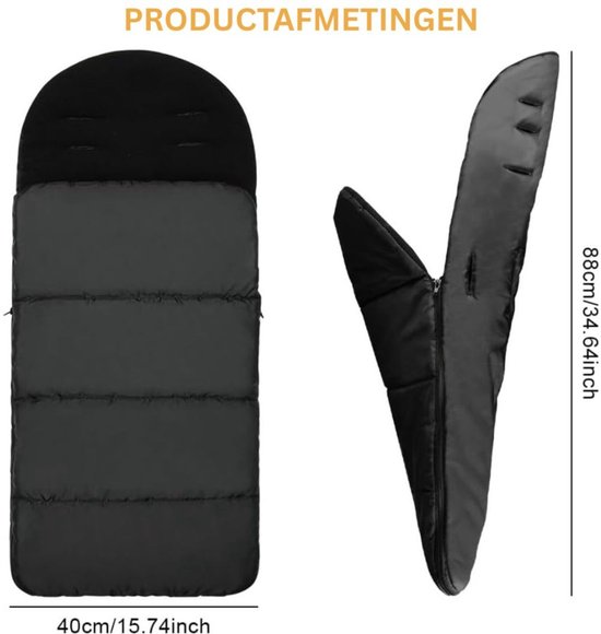 NBAP® Voetenzak Buggy - Kinderwagen Wiegdeken - Universeel - Grijs van Merkloos — afbeelding 3