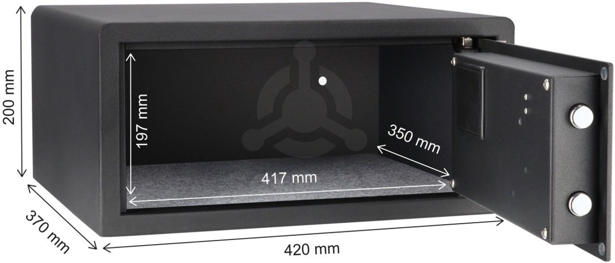 Brihard Notebook E Laptopkluis - Professionele Elektronische Safe voor Laptop & Tablet - Brede Meubelkluis met Codeslot - 40cm Breed - Ideaal voor Airbnb, Hotel & Thuisgebruik - Antraciet - Inclusief Noodsleutels - Luxe Afwerking - Budgetvriendelijk