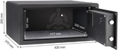 Brihard Notebook E Laptopkluis - Professionele Elektronische Safe voor Laptop & Tablet - Brede Meubelkluis met Codeslot - 40cm Breed - Ideaal voor Airbnb, Hotel & Thuisgebruik - Antraciet - Inclusief Noodsleutels - Luxe Afwerking - Budgetvriendelijk