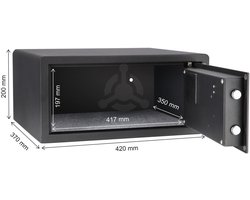 Brihard Notebook E Laptopkluis - Professionele Elektronische Safe voor Laptop & Tablet - Brede Meubelkluis met Codeslot - 40cm Breed - Ideaal voor Airbnb, Hotel & Thuisgebruik - Antraciet - Inclusief Noodsleutels - Luxe Afwerking - Budgetvriendelijk