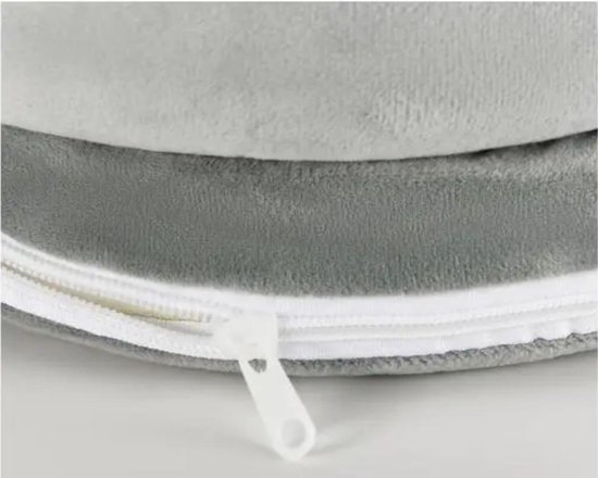 Mogi Products-Baby Zitzak Olifant - Comfortabele Floor Seat - Babyzitje met Rugsteun - Grijs/Pluche — afbeelding 5
