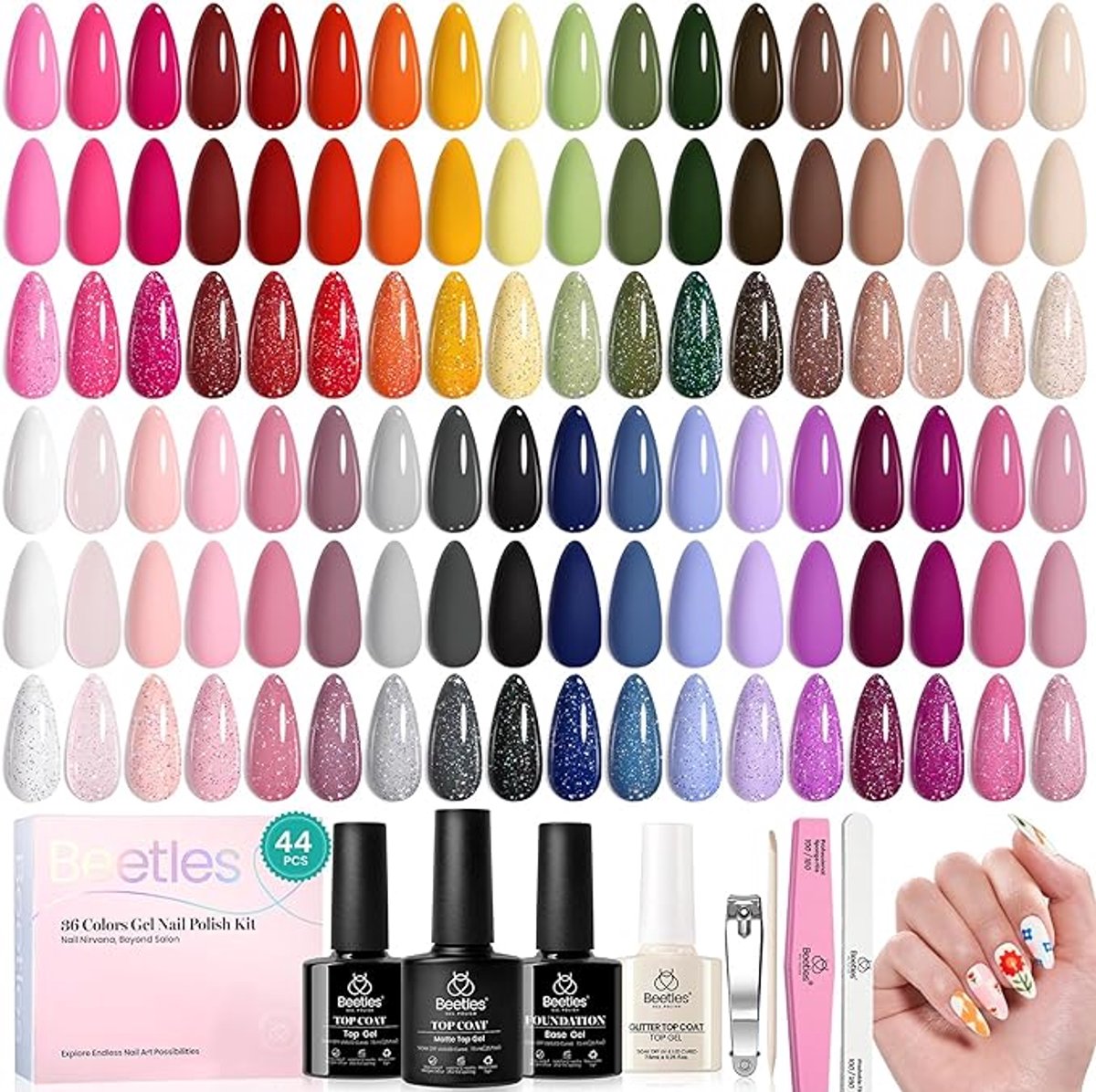 Gel Nagellak 36 Kleuren, 44-delige Gel Polish Set