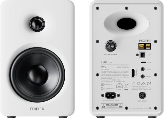 Edifier M90 - 2.0 speakerset HDMI / Wit van Merkloos — afbeelding 3