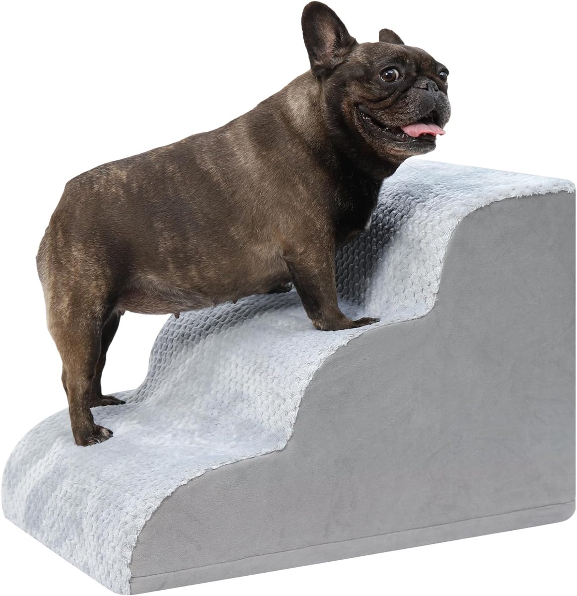 Imperatoris - Hondentrap - Trap Hond - Hondentrapje voor Honden - Hondenloopplank - Opstapje Hond - Honden opstapje - Huisdiertrap - 3 Treden - 40 cm Hoog - 40 x 57 x 40 cm - Lichtgrijs
