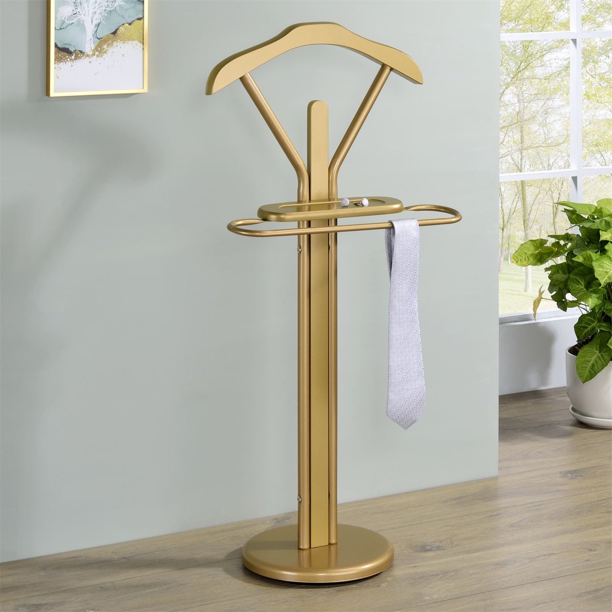 Kapstok FABIO Metaal MDF in goud gelakt incl. broekenhanger