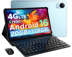 DOOGEE Tab G5 VIP - Tablet - 20GB + 128GB (2TB TF) - 4G LTE - Android 16 - 10 inth 120Hz IPS HD - Unisoc T7200 - 7500mAh - 2 Lautsprecher - Widevine L1 - Face ID - GPS -Met toetsenbord, muis, stylus, koptelefoon