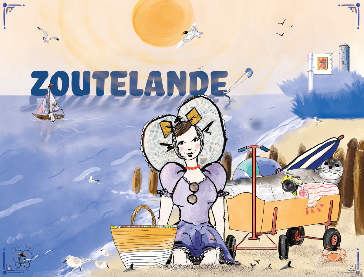 2x placemat - Zoutelande - Zeeland - Zeeuws meisje - Zeeuwse placemat