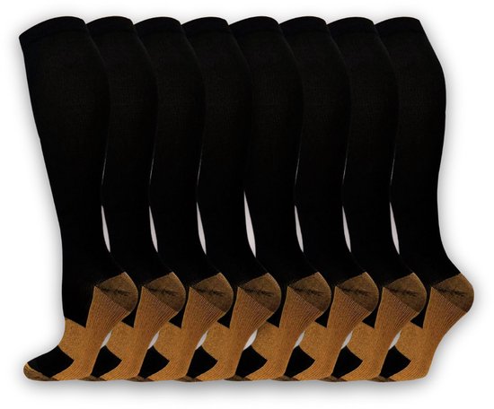 Mondio Compressiekousen 4 Paar voor Hardlopen – Compressie Sokken – Steunkousen – Hardloopsokken - Voor Dames En Heren – Maat 41-46