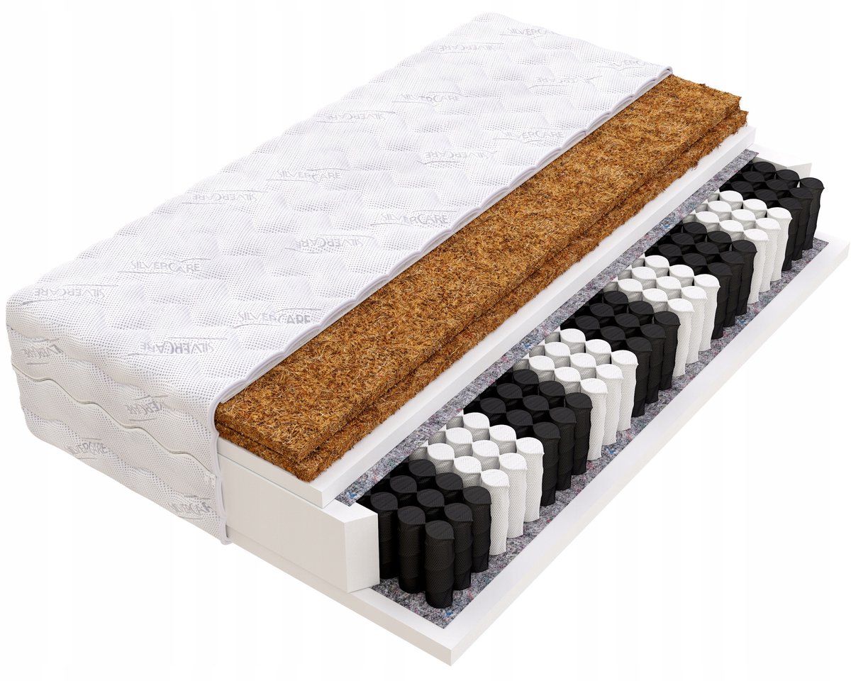 Pocketvering matras 160x200 cm met kokos H3/H5 SILVER MAX