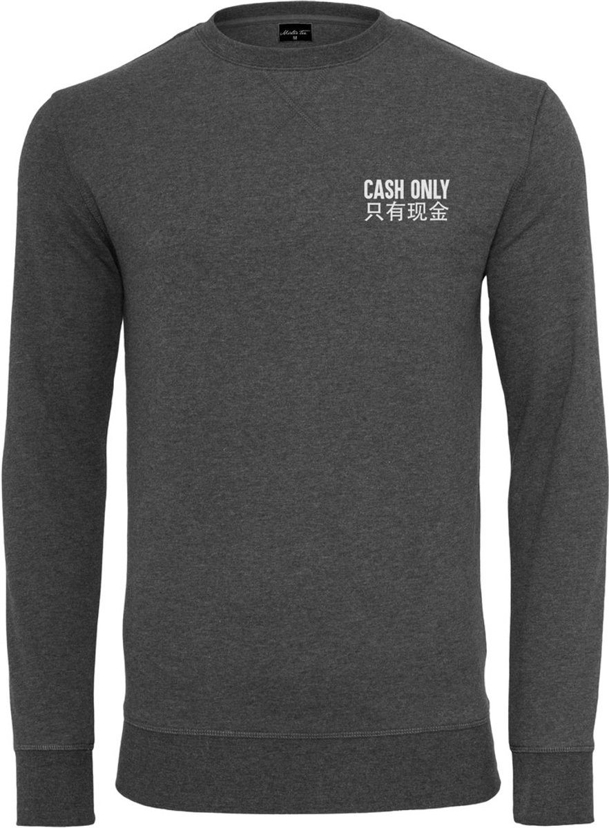 Mister Tee Cash Only Crewneck sweater/trui L Grijs