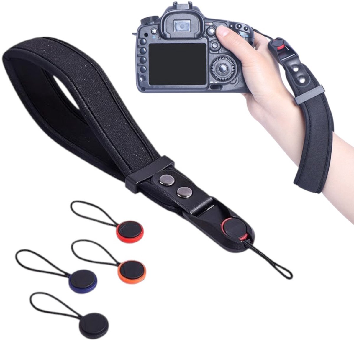 Polsband voor DSLR Camera met Snelkoppeling, Ademend Neopreen Ontwerp, Veilig en Aanpasbaar - Draagcomfort tot 7kg