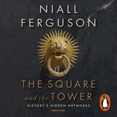 Boekcover met de titel 'The Square and the Tower' en een gouden leeuwenkop deurklopper.