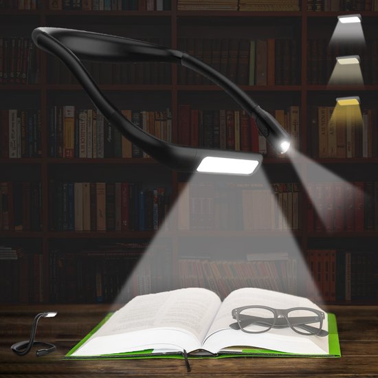 Maullin Neklamp voor Boek en Haakwerk - Leeslamp met zaklampfunctie - Neklampje & Nekleeslamp - Leeslampje voor in Bed - USB Oplaadbaar