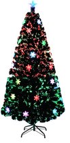 Sapin de Noël en plastique à LED de 240 cm avec effet flocon de neige et base en métal pour salon ou couloir