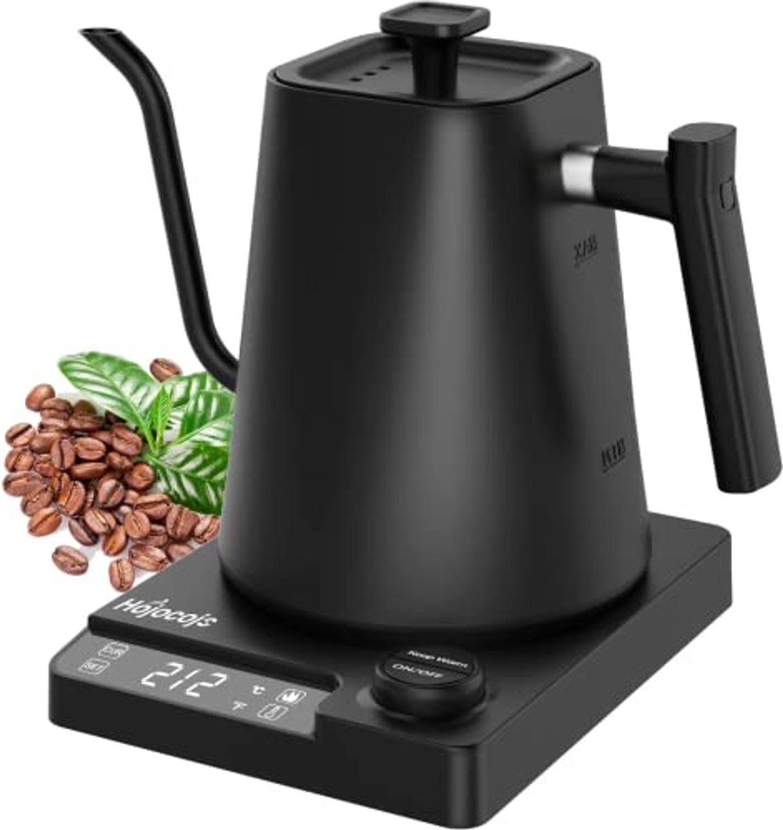 Elektrische Gooseneck Waterkoker 1L - 1200W Snelverhitten, Digitale Temperatuurinstelling