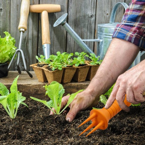 2-delige bodembewerkingsinzet - Bodembeluchter voor thuistuinieren, potcultivator, herbruikbaar - zwart van Merkloos	 — afbeelding 5